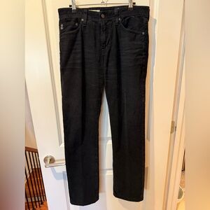 AG Adriano Goldschmied Men's Black “The Graduate” Corduroy Jeans